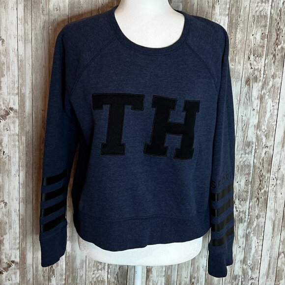 Women's Blue Tommy Hilfiger Shorty Sweatshirt size Medium - Picture 1 of 4